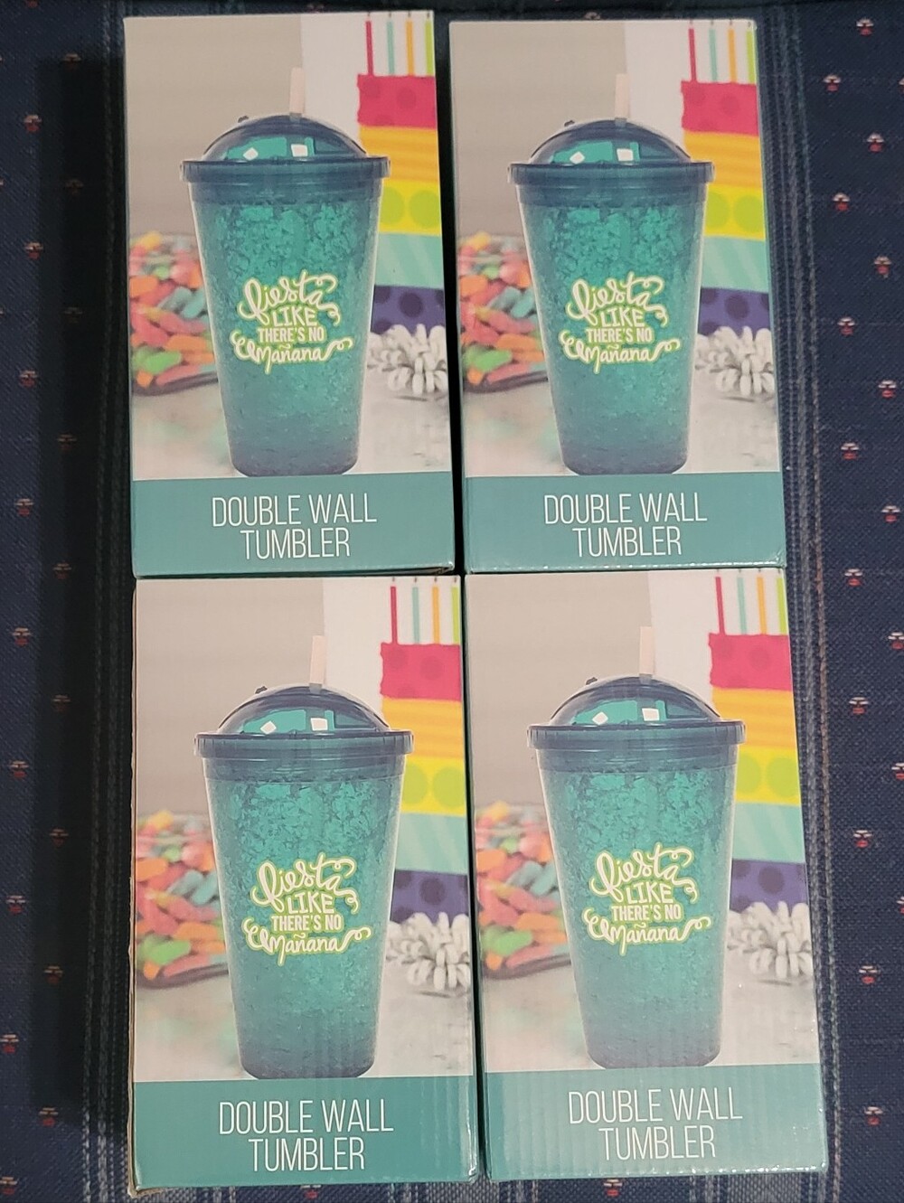 "Fiesta Like There's No Mañana" Double Wall Tumbler, Set of 4